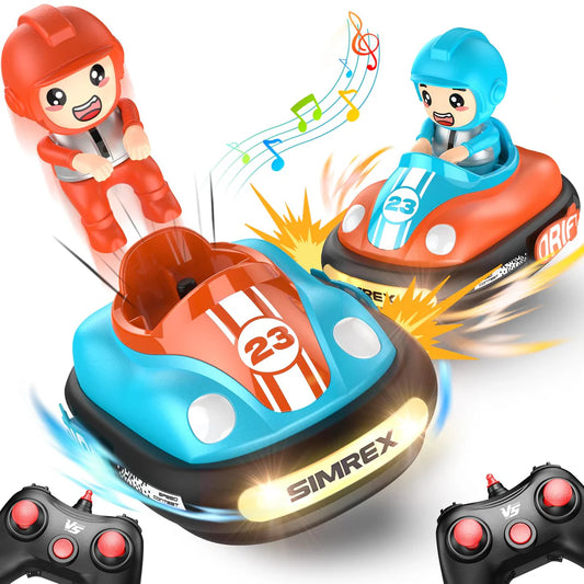 Remote Control Car for Boys and Girls, RC Bumper Car Toys with Light and Music, Rivals Battle Set for 2 Players